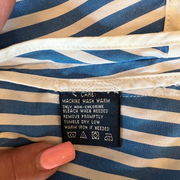 VINTAGE Ralph Lauren 100% Cotton Blue& White Blazer, Size 8 - Picture 6 of 8